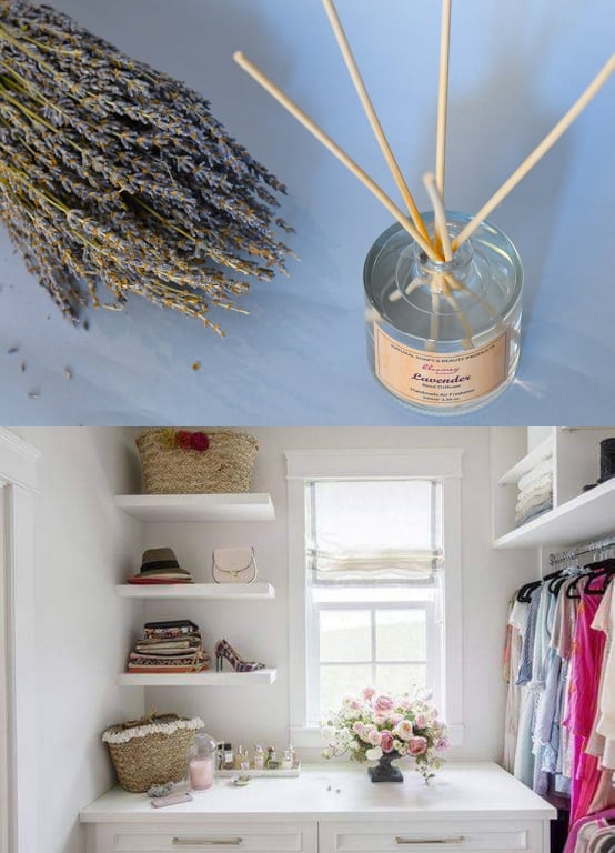 Another way to use reed diffuser sticks for fresh smelling closet!